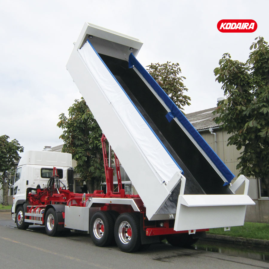 コダイラ型 バーチカルダンプトレーラー 土砂運搬用 2軸 車輌総重量29トン車(ボックスタイプ)