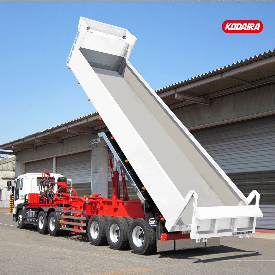 コダイラ型 バーチカルダンプトレーラー 土砂運搬用 3軸 車輌総重量36トン車(ボックスタイプ)