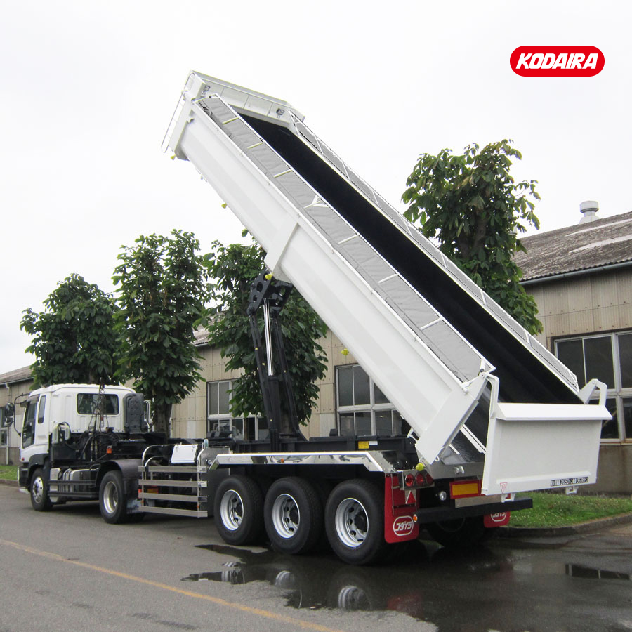コダイラ型 バーチカルダンプトレーラー 土砂運搬用 3軸 車輌総重量36トン車(SP高積載量タイプ)