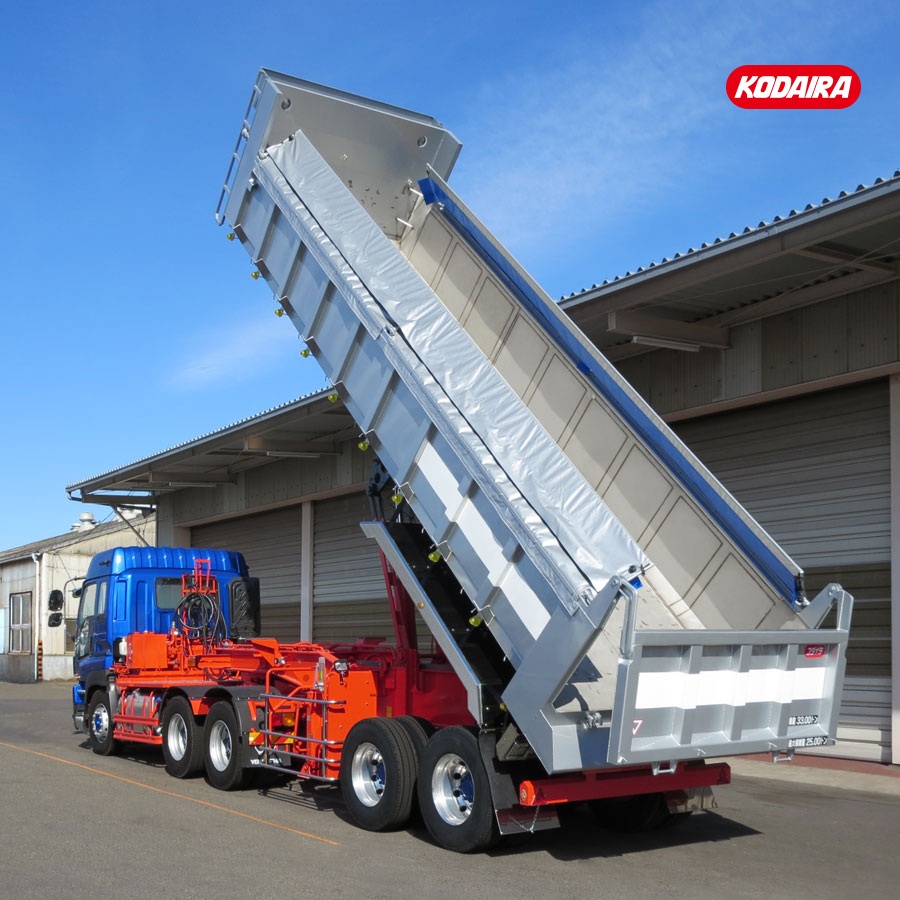 コダイラ型 バーチカルダンプトレーラー 土砂運搬用 2軸 車輌総重量33トン車(ロングタイプ)