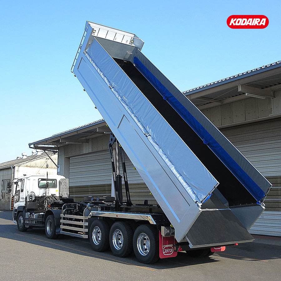 コダイラ型 バーチカルFOゲートダンプトレーラー 土砂運搬用 3軸 車輌総重量36トン車(フルオープンゲートタイプ)