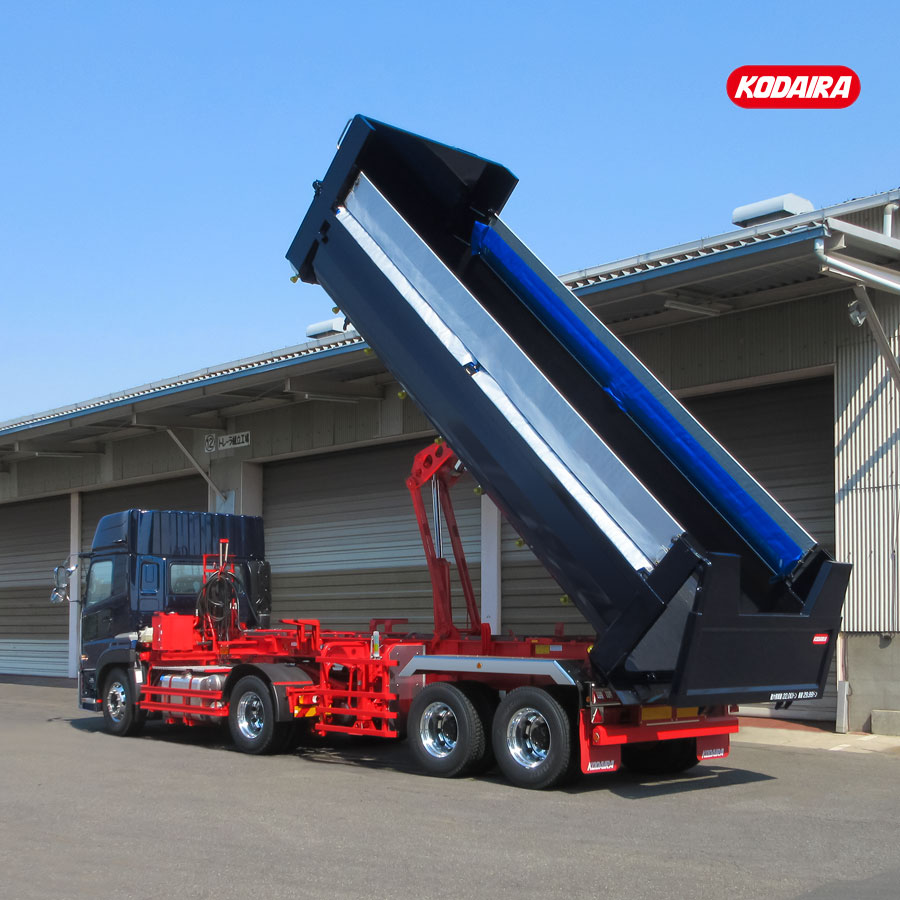 コダイラ型 バーチカルダンプトレーラー 土砂運搬用 2軸 車輌総重量30トン車