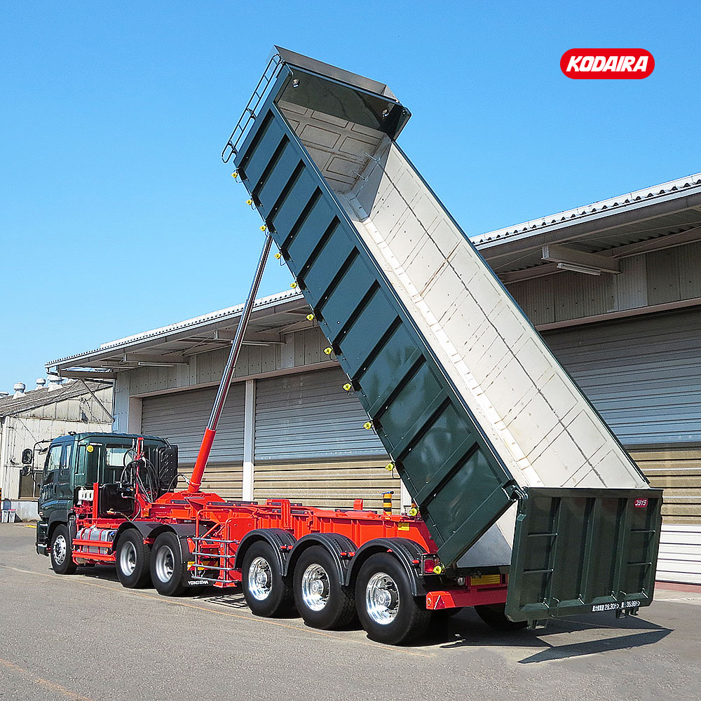 フラッツモール型 ズームダンプトレーラー 土砂運搬以外用 3軸 スーパーシングル 車輌総重量36トン車
