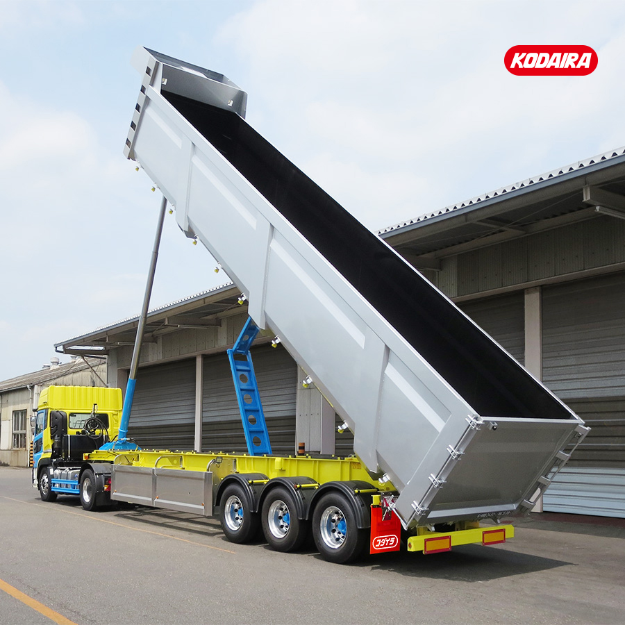 新保安基準対応 フラッツモール型 メガズームダンプトレーラー 土砂運搬用 3軸 車輌総重量36トン車(超大容量タイプ)