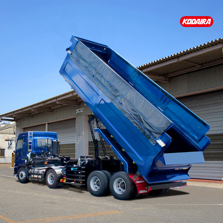 コダイラ型 バーチカルダンプトレーラー 土砂運搬用 2軸 車輌総重量30トン車