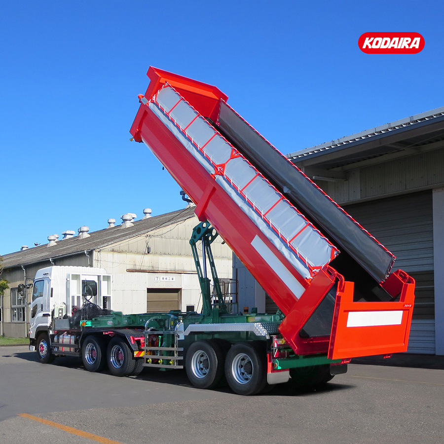 コダイラ型 バーチカルダンプトレーラー 土砂運搬用 2軸 車輌総重量34トン車