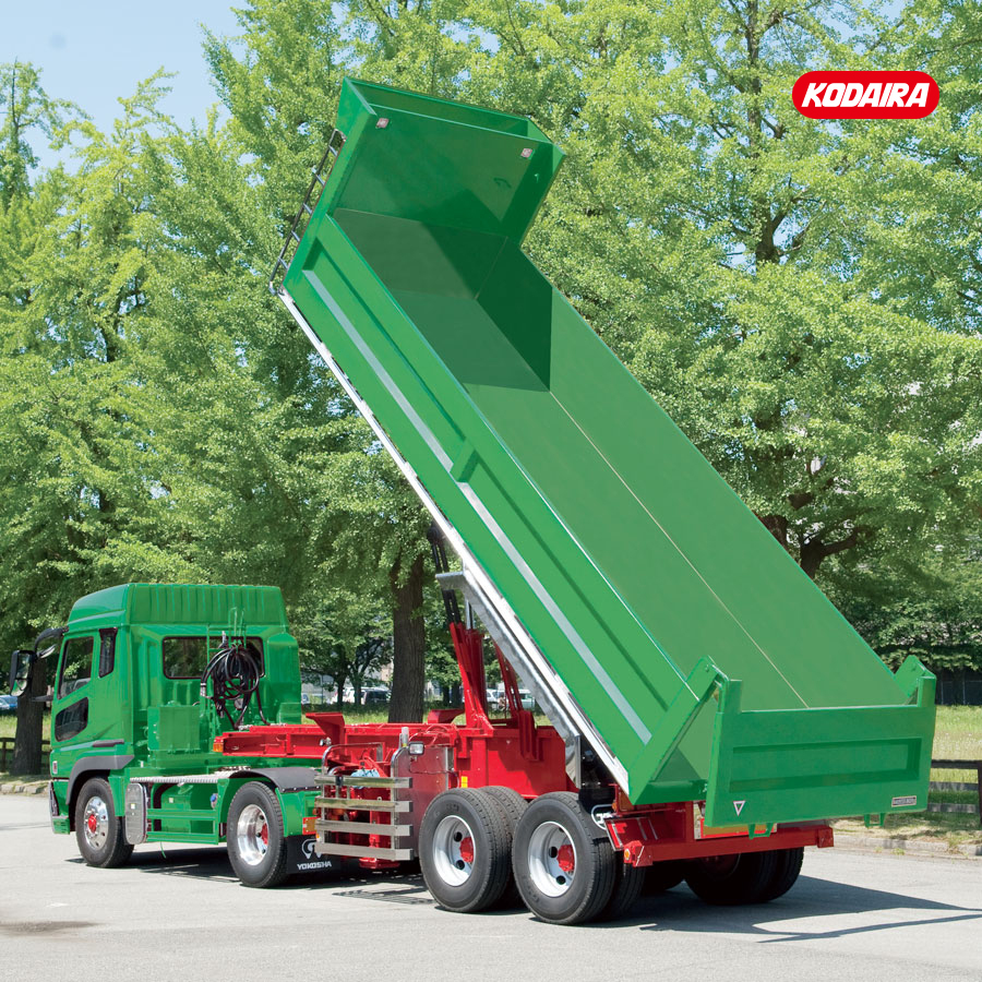 コダイラ型 バーチカルダンプトレーラー 土砂運搬用 2軸 車輌総重量29トン車(フレームタイプ)
